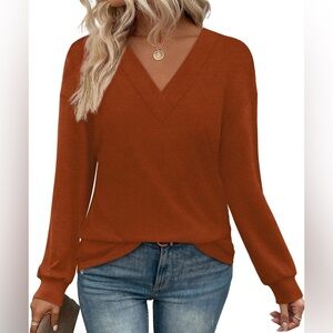 NWT V-Neck Tunic Fall Winter Sweatshirt